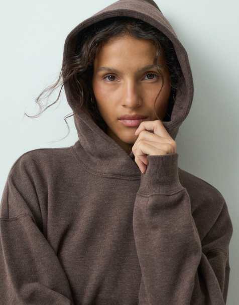Hollister oversized hoodie in brown - view 1