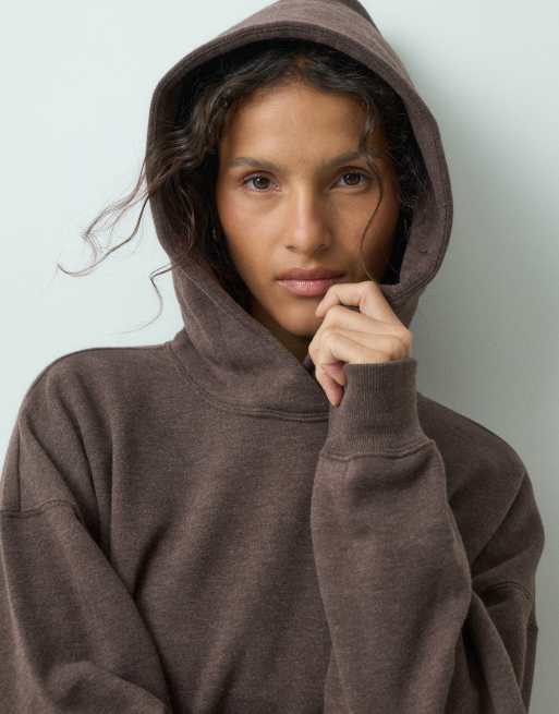 Hollister oversized hoodie in brown, 1 of 5