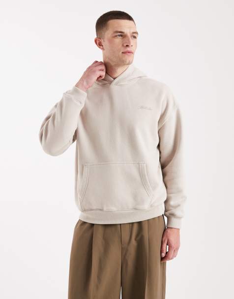 Hollister - Oversized hoodie met mini logo in beige - view 1