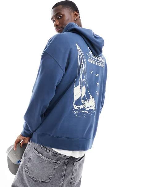 A blue outlet hoodie