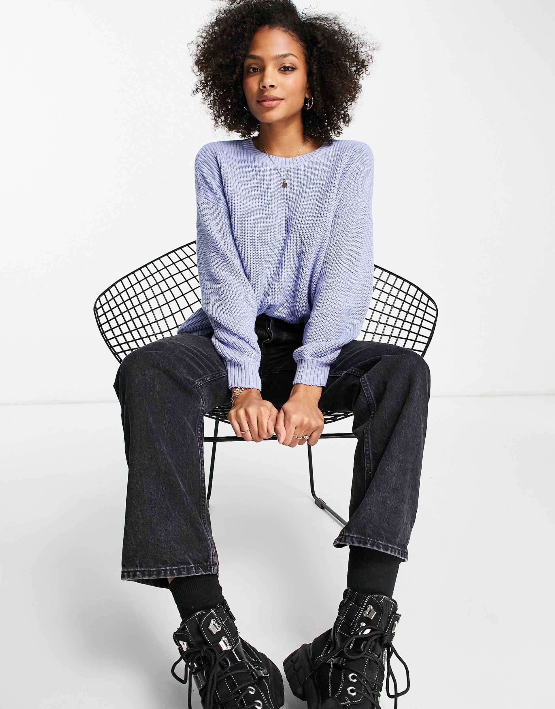 Hollister oversized jumper in lilac