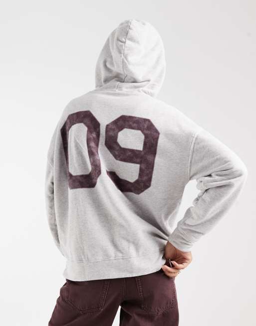 Hollister oversized LA graphic hoodie in grey, 4 of 4
