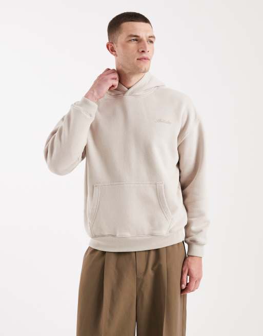 Hollister oversized mini logo hoodie in beige