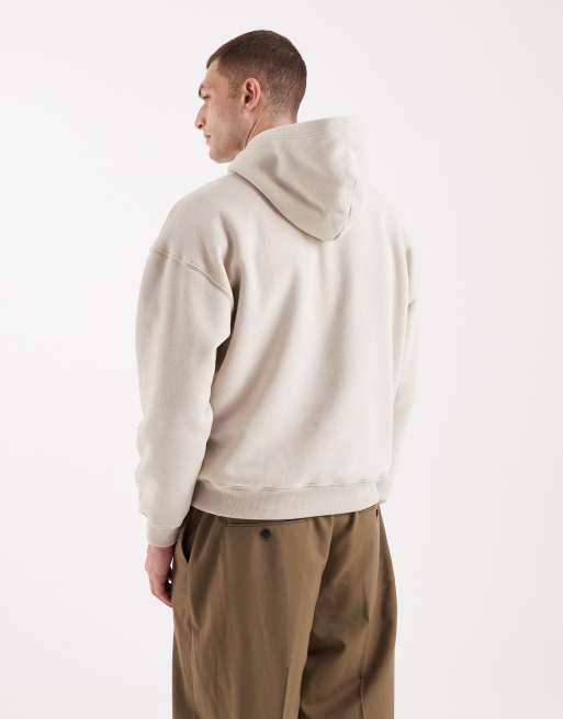 Hollister oversized mini logo hoodie in beige, 3 of 5