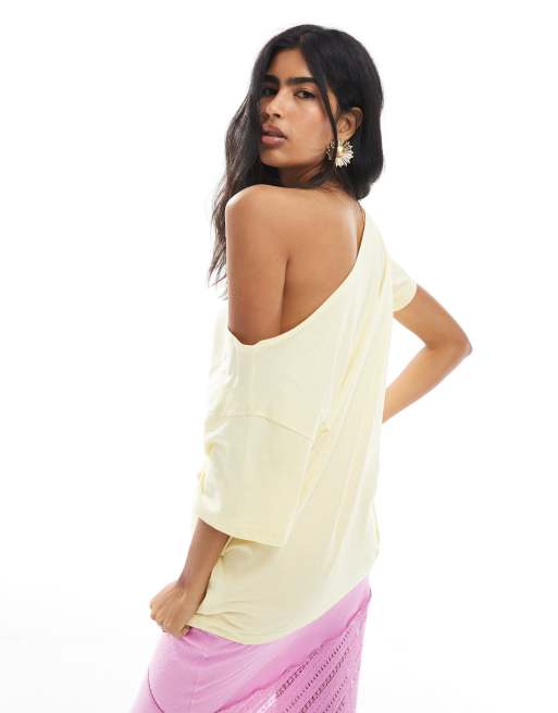 Hollister oversized off the shoulder short sleeve fruit graphic t