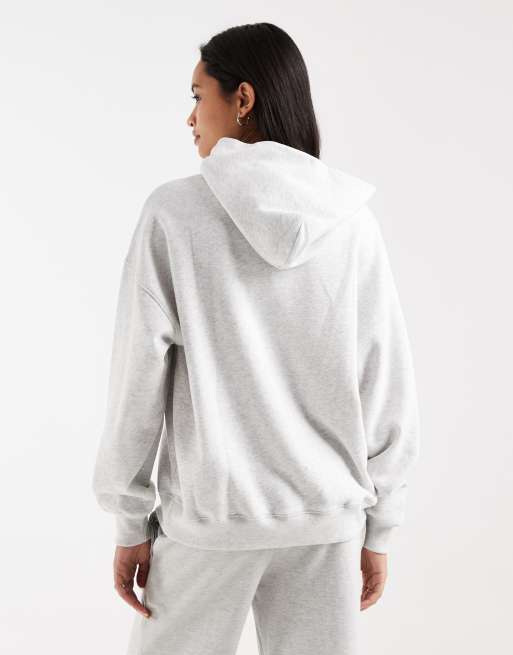 Hollister oversized pull on hoodie in light grey, 3 of 4