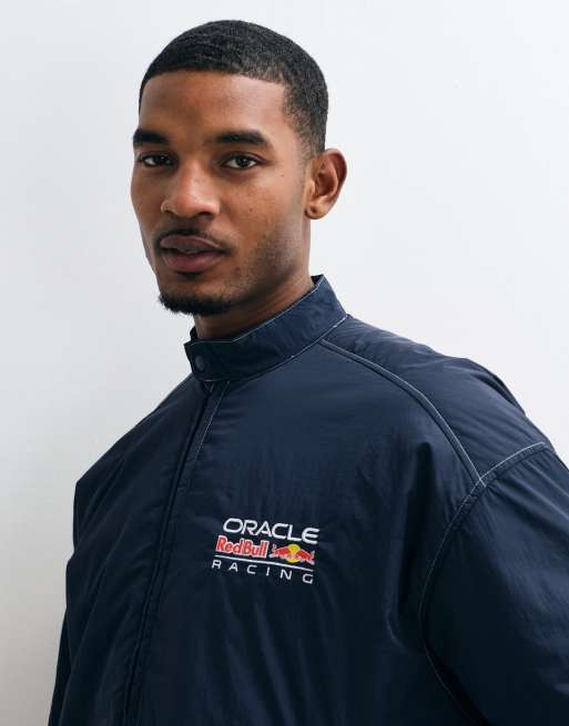 Hollister oversized racer jacket in navy, 4 of 5