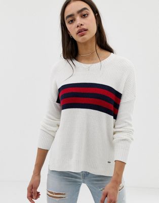 Hollister oversized sweater with stripe 