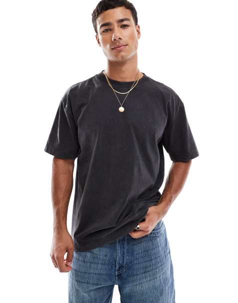 Hollister - Oversized T-shirt i sort syrevask i firkantet pasform - view 1