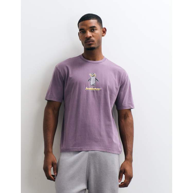 Hollister oversized y2k front graphic t-shirt in purple | ASOS