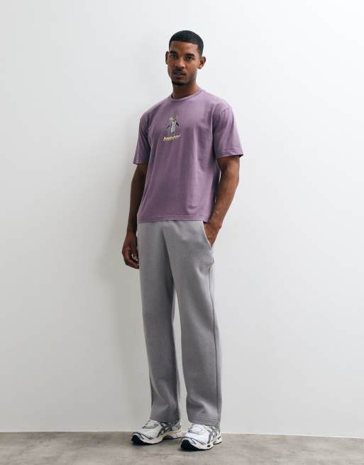 Hollister oversized y2k front graphic t-shirt in purple, 2 of 5