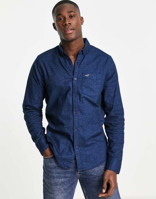 Hollister stretch oxford muscle fit shirt best sale