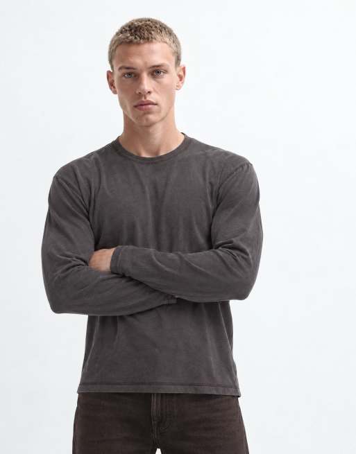 Hollister pack de 3 camisetas de manga larga en negro/marrón/crema, 9 de 10