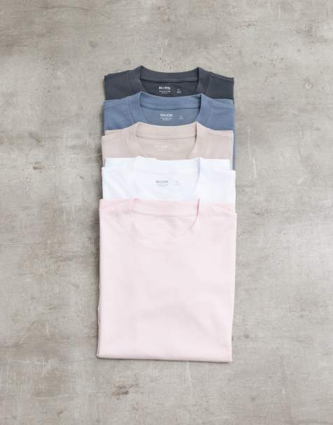 Hollister - pack de 5 camisetas de diario en tonos pastel y neutros - view 1