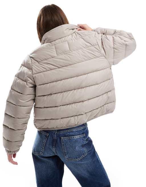 Hollister packable quilted jacket in grey