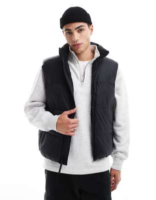 Hollister padded gillet jacket in black - view 1