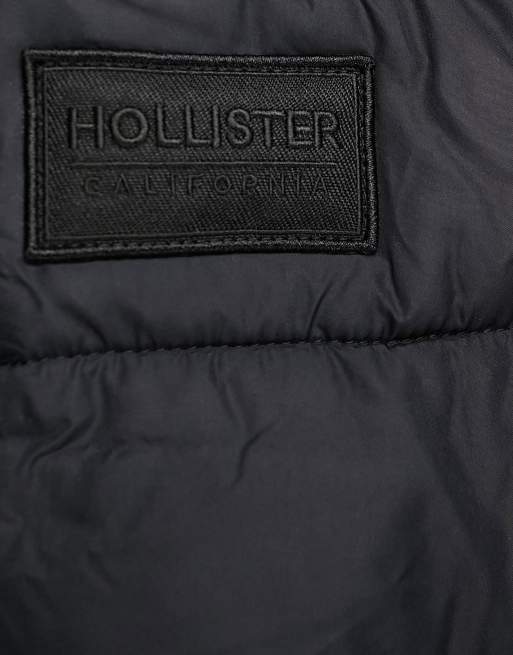 Hollister padded hooded jacket in black