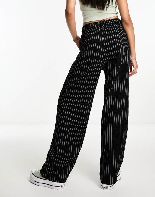 Hollister - Pantalon ample à fines rayures - Noir/blanc, 3 de 4