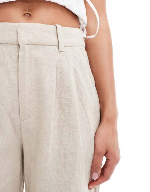 Hollister - Pantalon ample en lin mélangé - Beige, 4 de 5