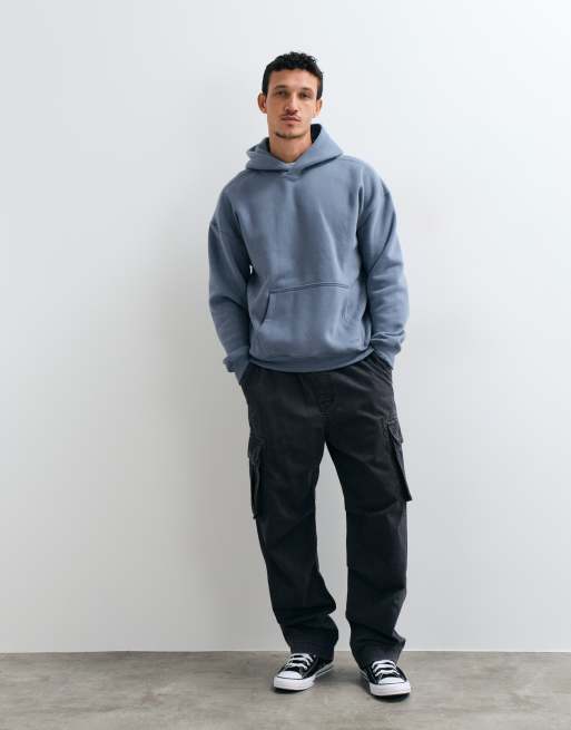 Hollister pantalon cargo coupe baggy en charbon, 3 de 5