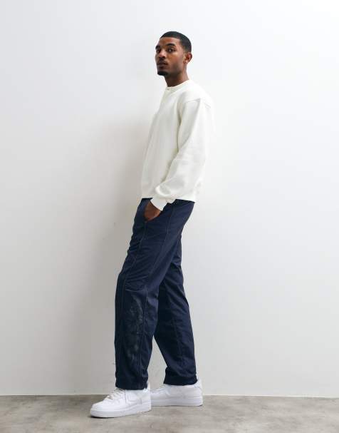 Hollister - pantalón de chándal holgado con gráfico lateral en azul marino - view 1