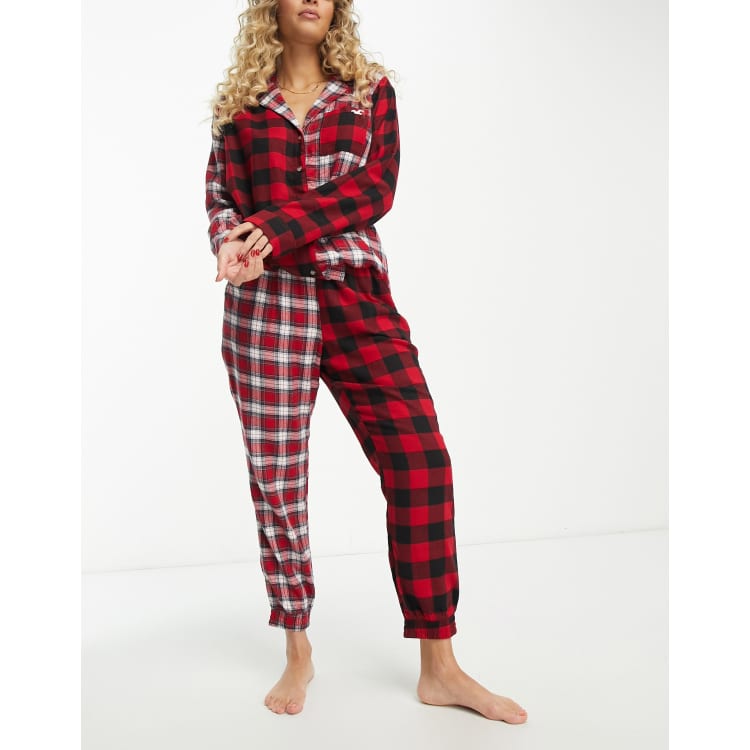Hollister Pantalon de pyjama d ensemble en flanelle a carreaux ecossais Rouge CmimShops