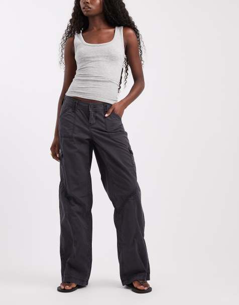 Hollister pantalon large taille basse y2k en charbon - view 1