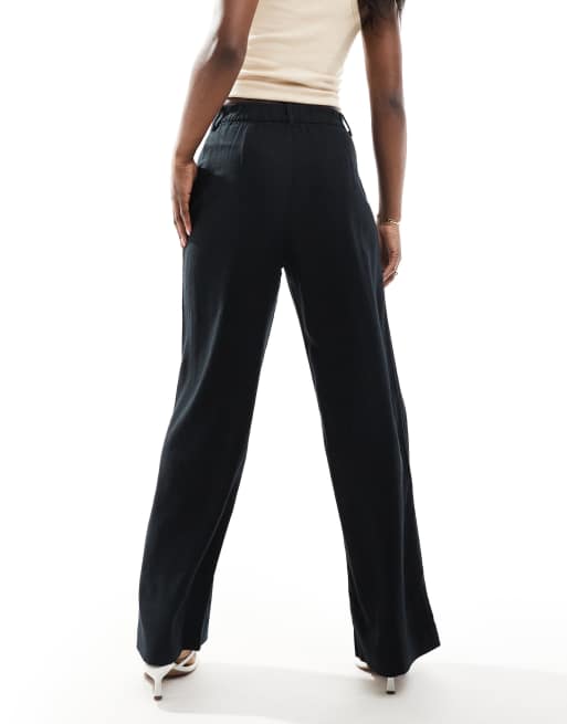 Hollister - Pantalon ultra taille haute en lin - Noir, 2 de 5