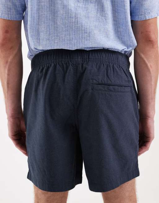 Hollister - Pantaloncini blu navy in misto lino e cotone, 5 di 5