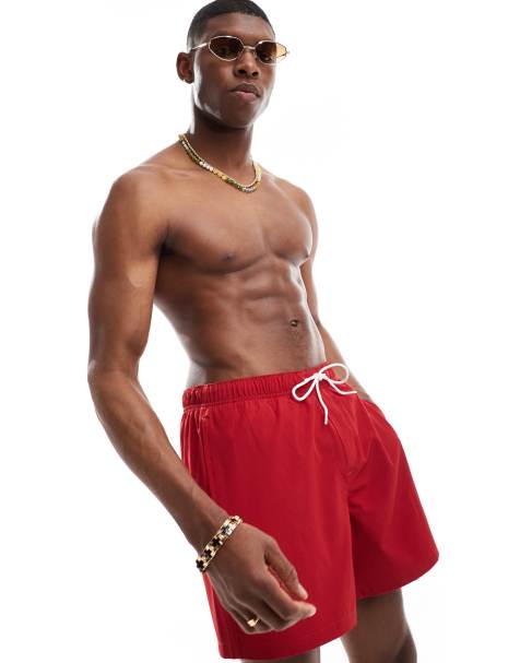 Hollister - Pantaloncini da bagno rossi - view 1