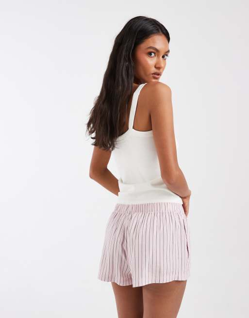 Hollister - Pantaloncini del pigiama rosa a righe, 4 di 4