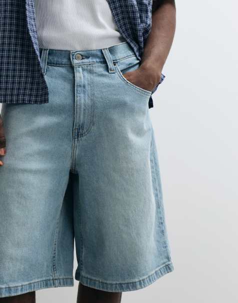 Hollister - Pantaloncini di jeans ampi lavaggio blu chiaro - view 1