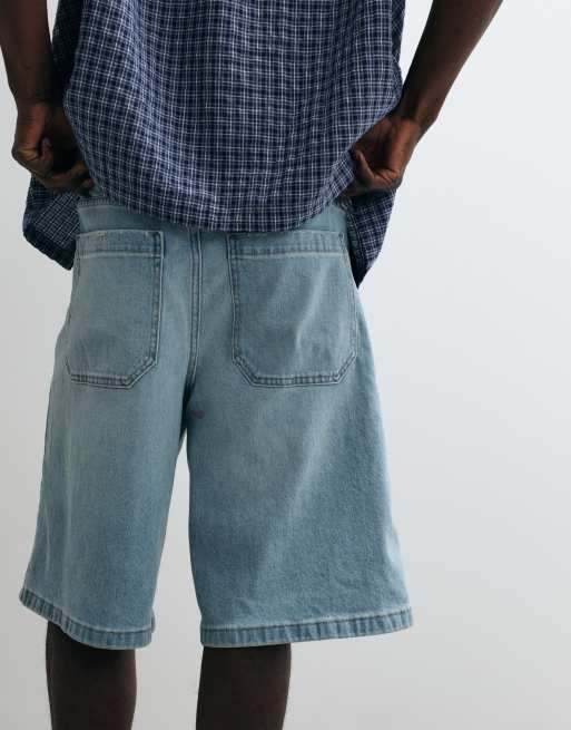 Hollister - Pantaloncini di jeans ampi lavaggio blu chiaro, 5 di 5