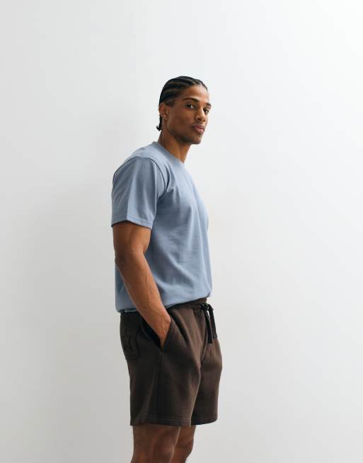 Hollister - Pantaloncini in jersey marroni con grafica laterale, 3 di 5