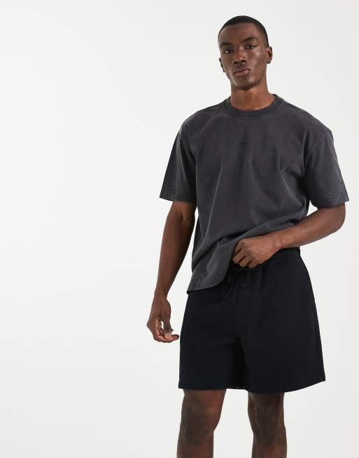 Hollister - Pantaloncini in jersey neri con logo