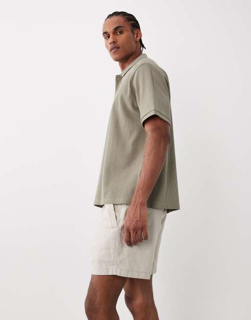 Hollister - Pantaloncini in misto lino e cotone beige, 3 di 5