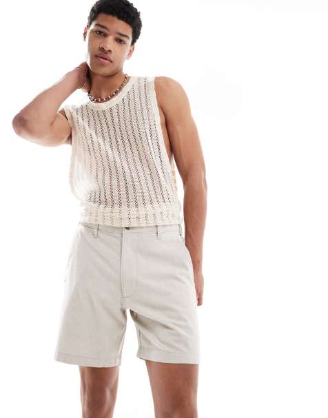 Hollister - Pantaloncini sopra il ginocchio in lino beige - view 1