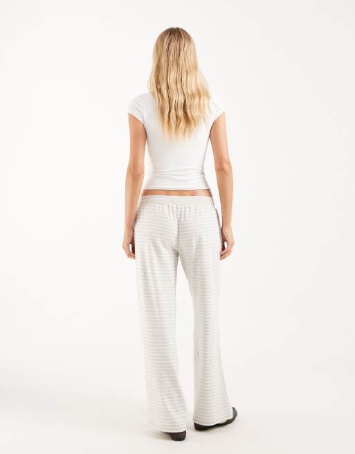 Hollister - pantalones de pernera ancha a rayas grises, 4 de 5
