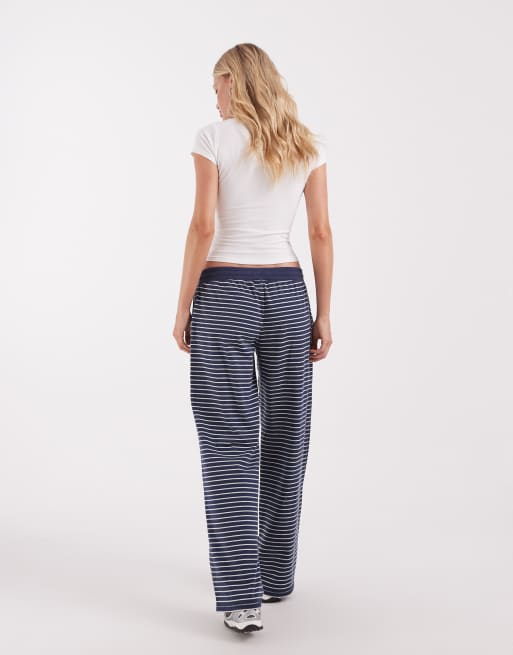 Hollister - pantalones de pernera ancha con raya azul marino, 5 de 5