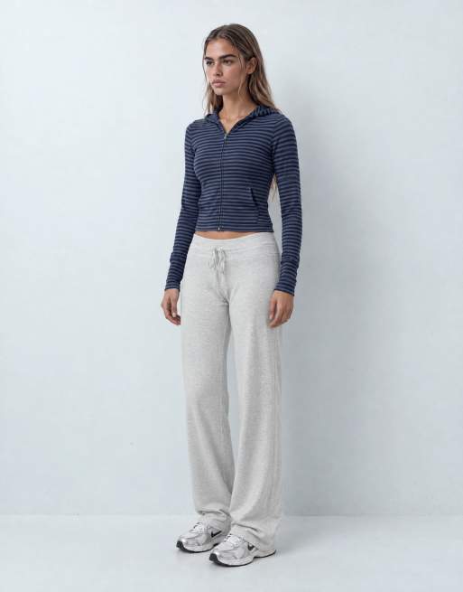 Hollister pantalones de pernera ancha en gris claro, 7 de 10