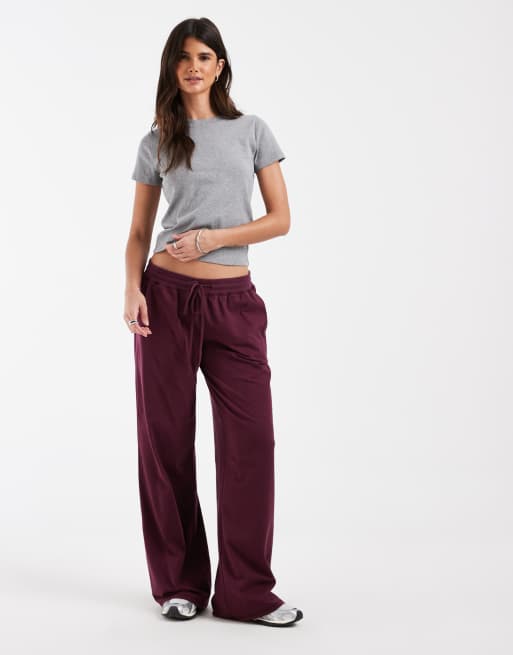 Hollister pantaloni ampi in bordeaux