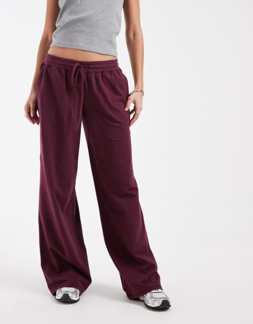 Hollister pantaloni ampi in bordeaux, 2 di 5