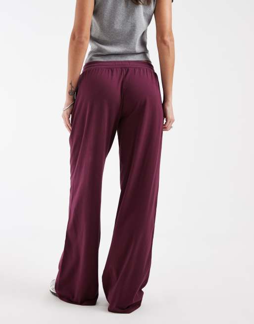 Hollister pantaloni ampi in bordeaux, 5 di 5