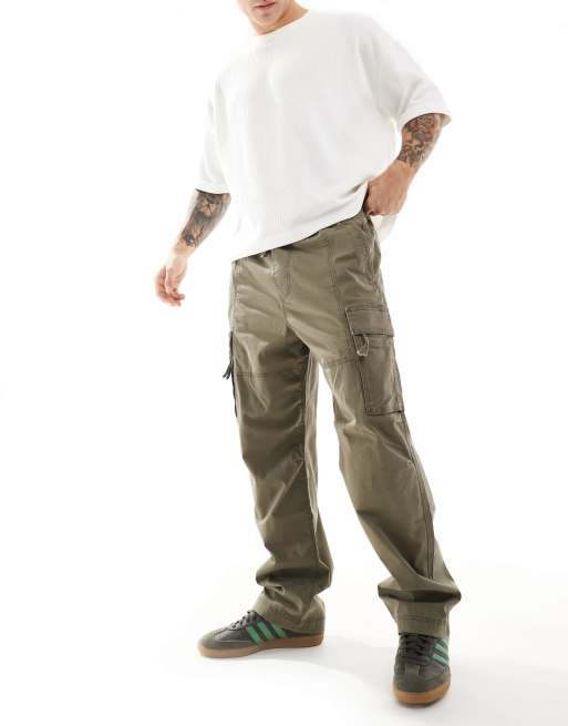 Hollister - Pantaloni cargo ampi grigi