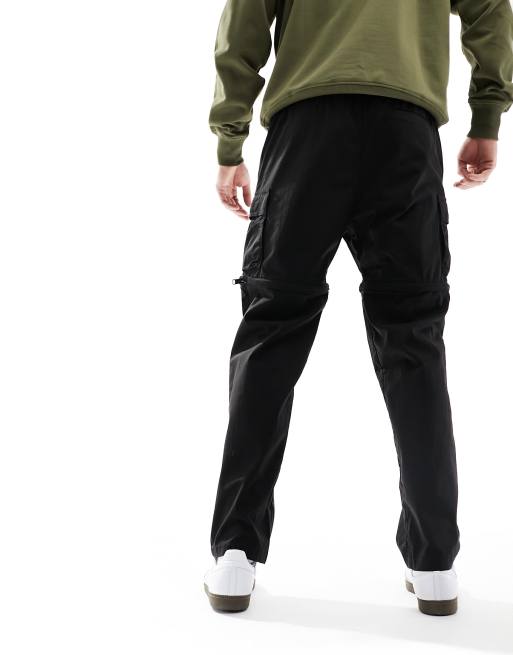 Hollister - Pantaloni cargo neri in ripstop con zip, 4 di 5