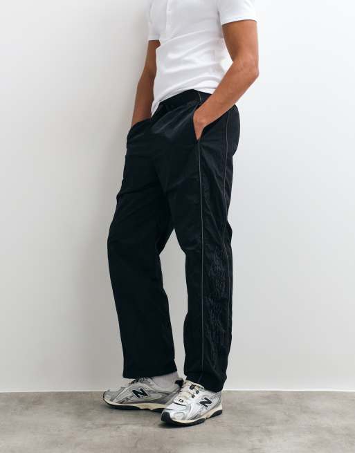 Hollister pantaloni della tuta ampi con grafica laterale neri, 3 di 5