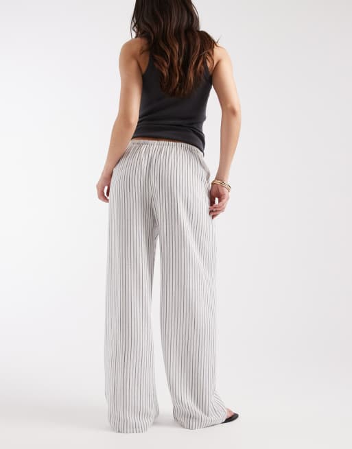 Hollister - Pantaloni dritti bianchi a righe, 5 di 5