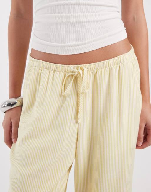 Hollister - Pantaloni dritti gialli a righe, 4 di 5