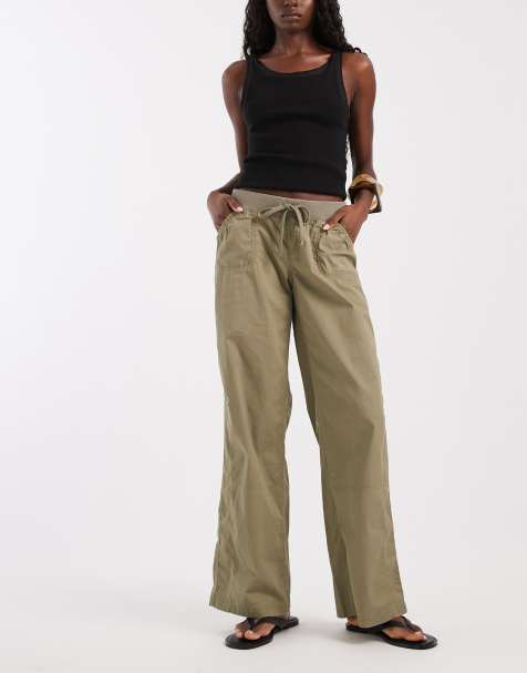 Hollister - Pantaloni multitasche a vita bassa y2k kaki - view 1