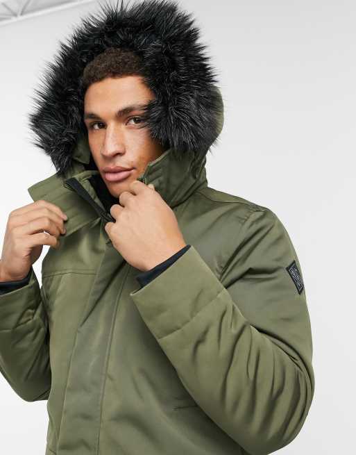 Parka doublée en hotsell fausse fourrure hollister